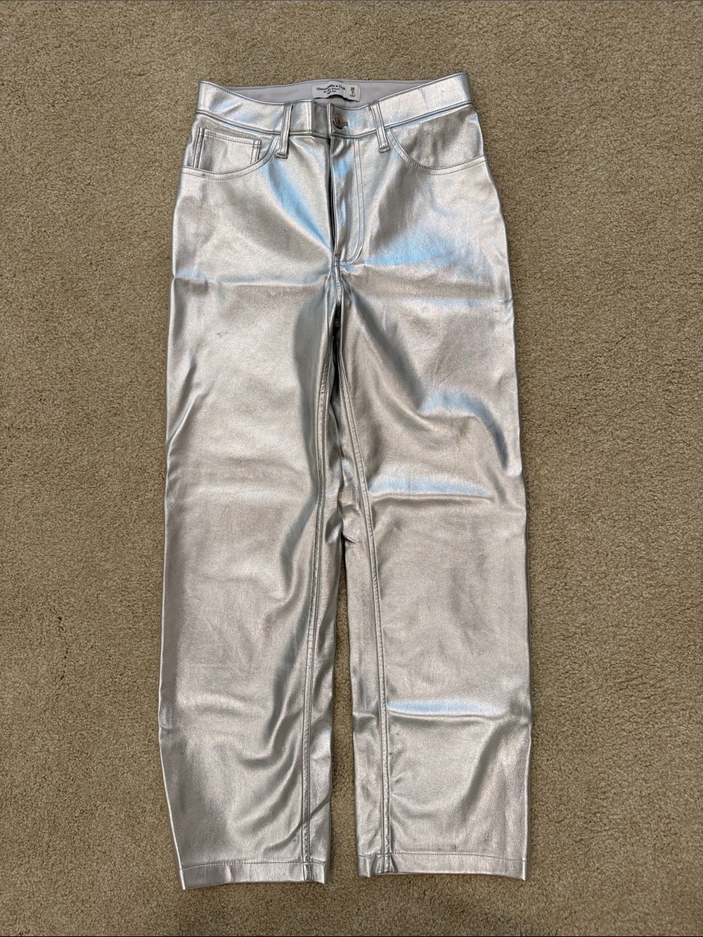 Abercrombie & Fitch Silver Straight-Leg Women’s Jeans